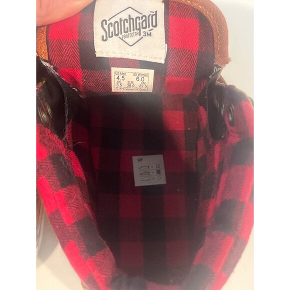 Vans Sk8-Hi Suede & Plaid High-Top Sneakers Brown/Red Size 6.5 M/Lace-Up Casual - Picture 8 of 10